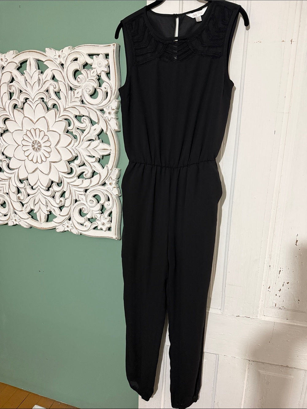 Decree Black Sleeveless Jumpsuit with Pockets